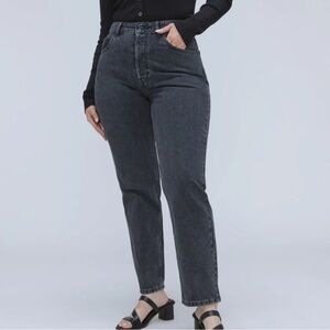 NEW Everlane Curvy 90’s Cheeky Straight Leg Organic Cotton Washed Black Jeans
